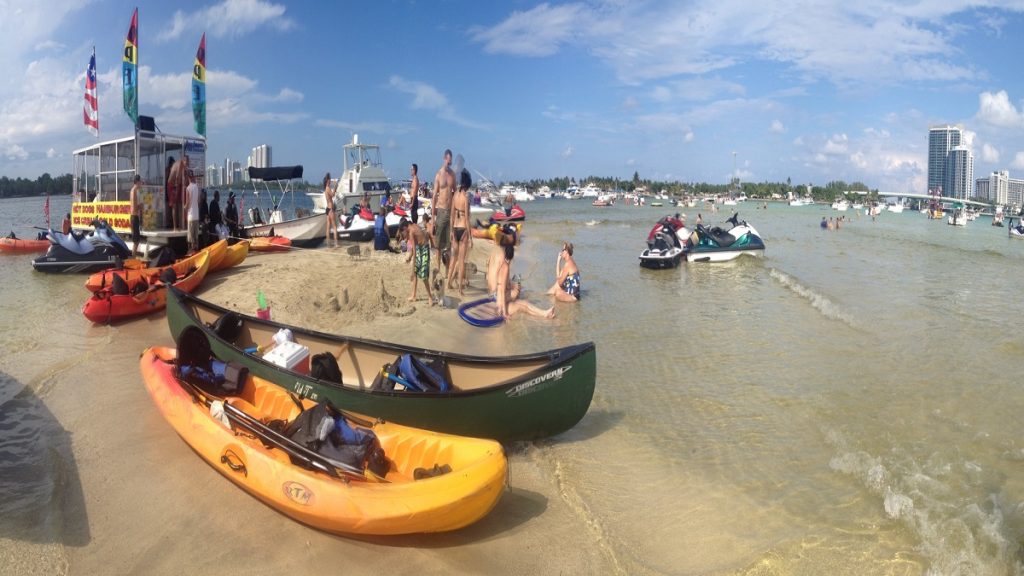 Biscayne Bay sandbar North Miami, Haulover