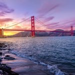 Golden Gate Bridge at Purple sunset