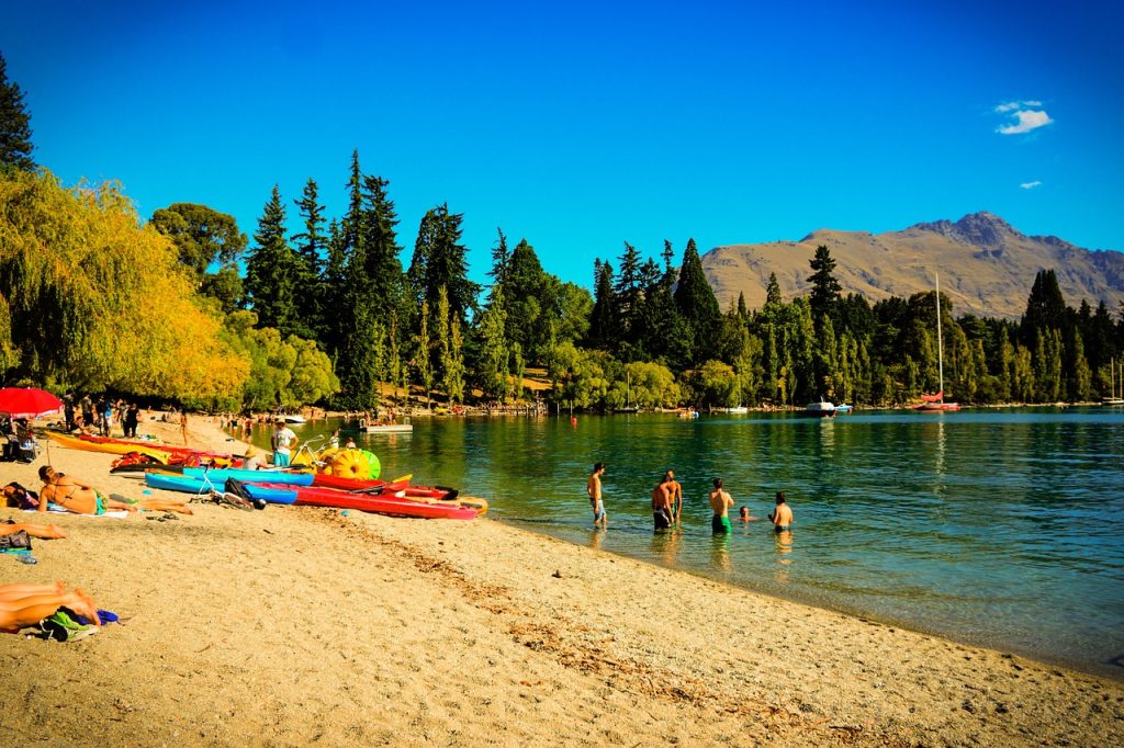 queenstown, beach, new zealand