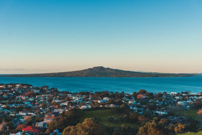 aerial view of Rangitoto Island during daytime
